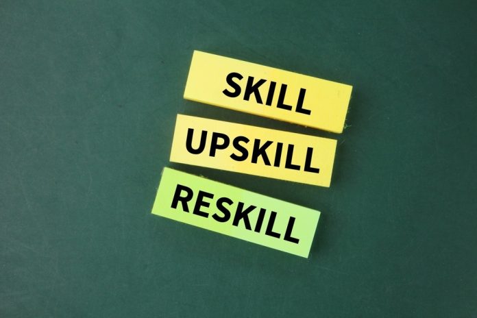 Colored,Paper,With,The,Words,Skill,,Updkill,And,Reskill.,Skilling,