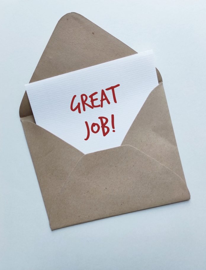 Card,In,Craft,Envelope,With,Handwriting,Great,Job,,Concept,Of