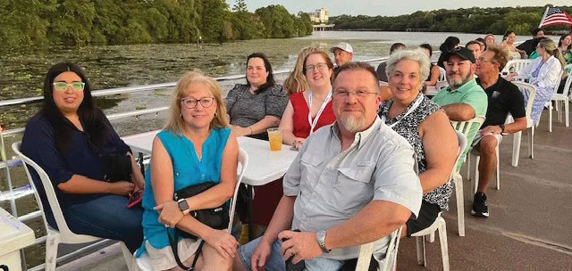 Cruising Lady Bird Lake before viewing the bats taking flight at dusk.