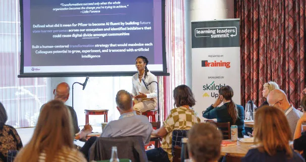 Pfizer’s Kristy Singletary provides details on the organization’s AI strategy.