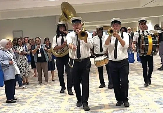 When the TechLearn 2025 band comes marching in…(left) …to the Innovations in Training Test Kitchen filled with learning tech and design demos (below).PHOTOGRAPHY BY @NOLAEVENTPHOTOGRAPHY