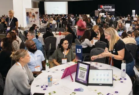 When the TechLearn 2025 band comes marching in…(left) …to the Innovations in Training Test Kitchen filled with learning tech and design demos (below).PHOTOGRAPHY BY @NOLAEVENTPHOTOGRAPHY