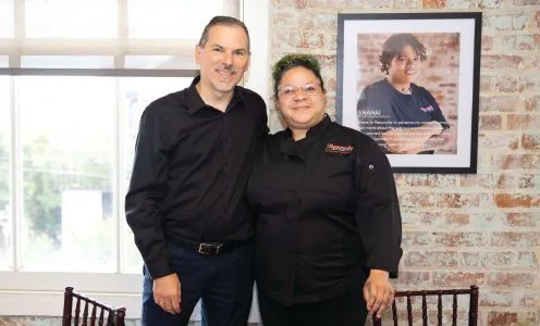 Training Conference Director Steve Dahlberg with Café Reconcile Executive Chef Martha Faith Wiggins. PHOTOGRAPHY BY @NOLAEVENTPHOTOGRAPHY