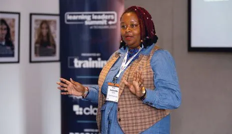 Creative Reaction Lab CEO Antionette Carroll stresses how important it is to understand that people show up differently to learning. PHOTOGRAPHY BY @NOLAEVENTPHOTOGRAPHY